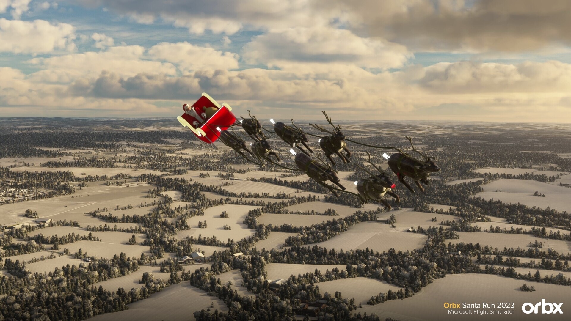 Orbx présente le Santa Run 2023 : vivez une aventure festive dans les cieux virtuels